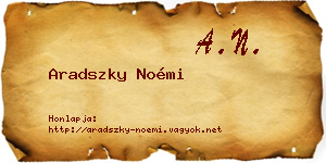 Aradszky Noémi névjegykártya
